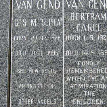 GEND Bertram Carel, van 1928-1998 &amp; G.S.M. 1926-1996