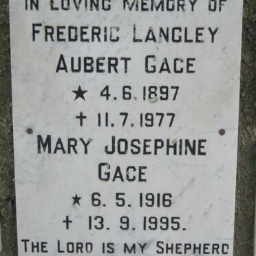 GACE Frederic Langley Aubert 1897-1977 &amp; Mary Josephine 1916-1995