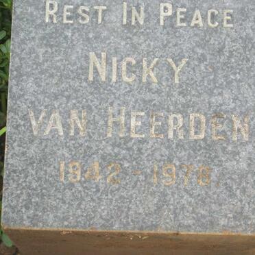 HEERDEN Nicky, van 1942-1978