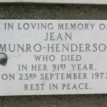 HENDERSON Jean, Munro -1973