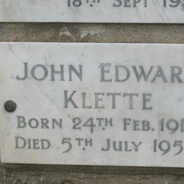 KLETTE John Edward 1912-1955
