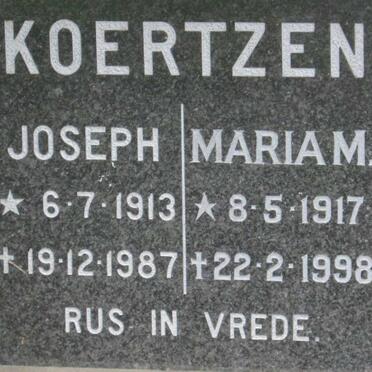 KOERTZEN Joseph 1913-1987 &amp; Maria M. 1917-1998