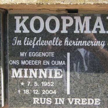 KOOPMAN Minnie 1952-2004