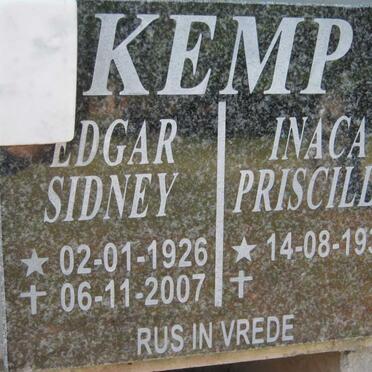 KEMP Edgar Sidney 1926-2007 &amp; Inaca Priscilla 1934-