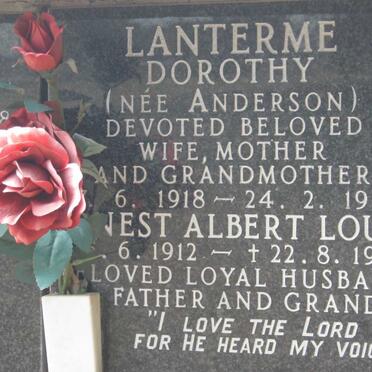 LANTERME Ernest Albert  Louis 1912-1990 &amp; Dorothy ANDERSON 1918-1986