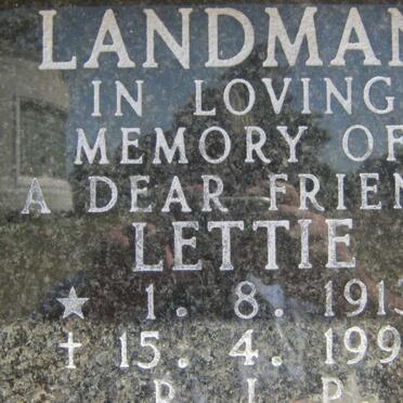 LANDMAN Lettie 1913-1999