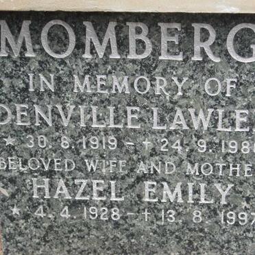MOMBERG Denville Lawler 1919-1986 &amp; Hazel Emily 1928-1997