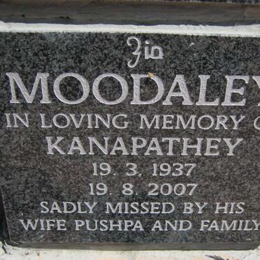MOODALEY Kanapathey 1937-2007