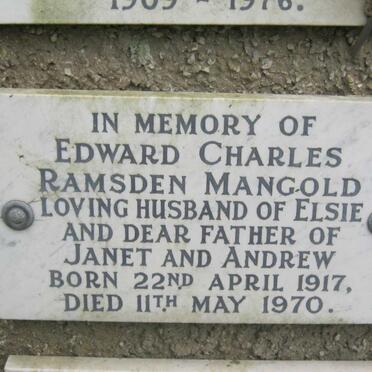 MANGOLD Edward Charles Ramsden 1917-1970
