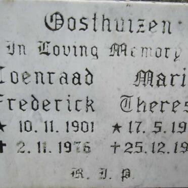OOSTHUIZEN Coenraad Frederick 1901-1976 &amp; Maria Therese 1905-1983
