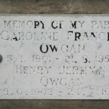 OWGAN Henry Jermyn 1903-1971 &amp; Caroline Frances 1901-1959