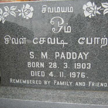 PADDAY S.M. 1903-1976