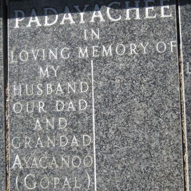 PADAYACHEE Ayacanoo  1940-1997