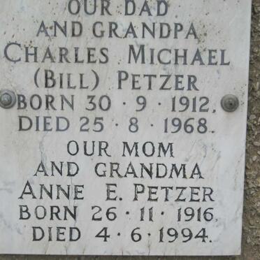 PETZER Charles Michael 1912-1968 &amp; Anne E. 1916-1994