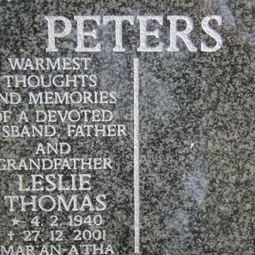 PETERS Leslie Thomas 1940-2001