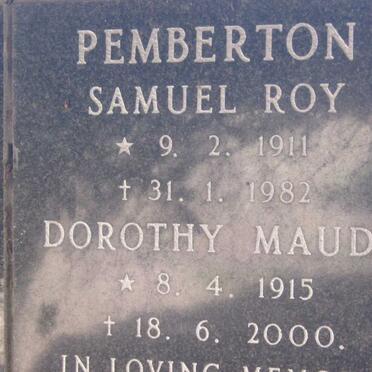 PEMBRERTON Samuel Roy 1911-1982 &amp; Dorothy Maude 1915-2000