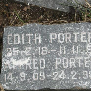 PORTER Alfred 1909-1998 &amp; Edith 1916-198?