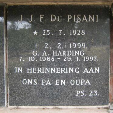 PISANI  J.J.F., du 1928-1999 :: HARDING G.A. 1968-1997