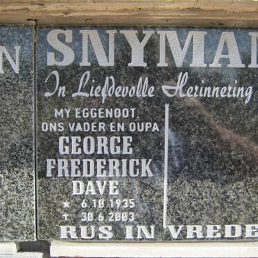 SNYMAN George Frederick 1935-2003