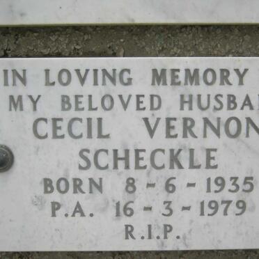 SCHECKLE Cecil Vernon 1935-1979