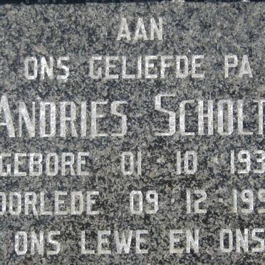 SCHOLTZ Andries 1930-1996