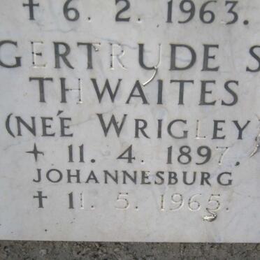TWAITES Gertrude S.  nee  WRIGLEY 1897-1965