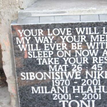 TONI Sibonisiwe Nikelwa 1970-2001 :: TONI Milani Hlahumi 2001-2001