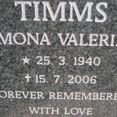 TIMMS Mona Valerie 1940-2006