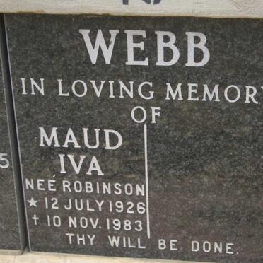 WEBB Maud Iva nee ROBINSON 1926-1983