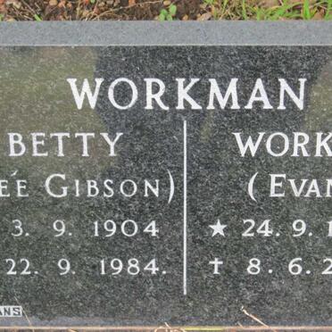 WORKMAN Evan 1905-2003 &amp; Betty GIBSON 1904-1984