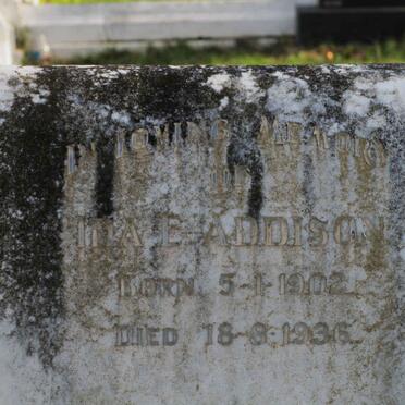 ADDISON Ida E. 1902-1936