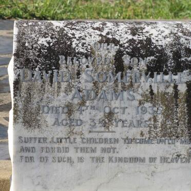 ADAMS David Somerville -1935 