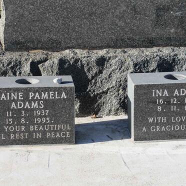 ADAMS Elaine Pamela 1937-1995 :: ADAMS Ina 1903-1989