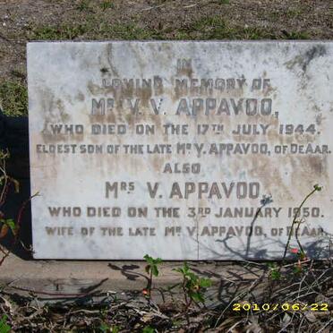 APPAVOO V. -1950 :: APPAVOO V.V. -1944