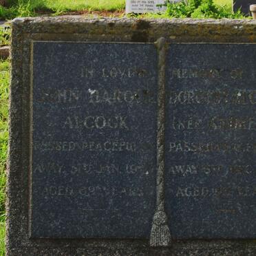 ALCOCK John Harold -195? &amp; Dorothy ANDREWS -1985