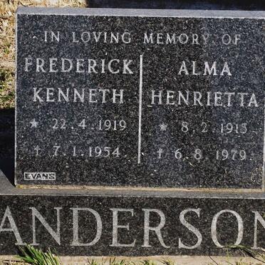 ANDERSON Frederick Kenneth 1919-1954 &amp; Alma Henrietta 1915-1979