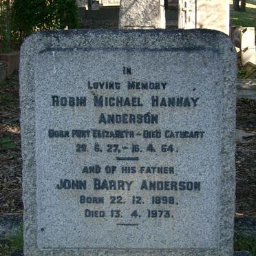 ANDERSON John Barry  1898-1973 :: ANDERSON Robin Michael Hannay 1927-1964