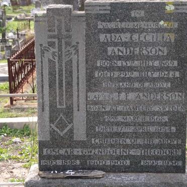 ANDERSON G.F.E. 1868-1954 &amp; Ada Cecilia 1869-1944 :: ANDERSON Theodore 1895-1936 :: ANDERSON Oscar 1893-1898 