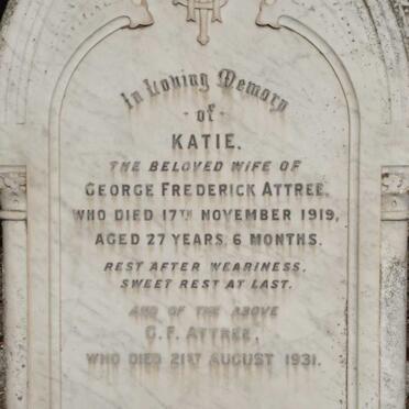 ATTREE George Frederick  -1931 &amp; Katie -1919