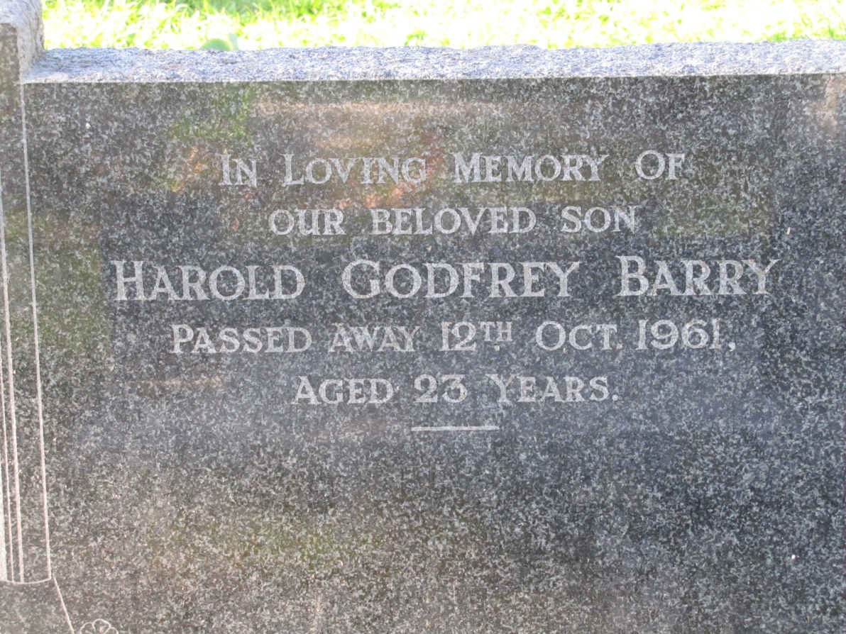 BARRY Harold Godfrey -1961