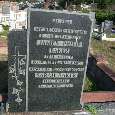 BAKER James Philip -1945 &amp; Sarah -1959