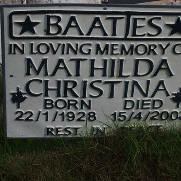 BAADJIES Mathilda Christina 1928-2003