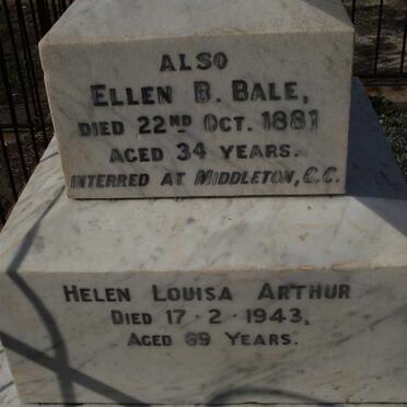 BALE Ellen B. -1881 :: ARTHUR Helen Louisa -1943