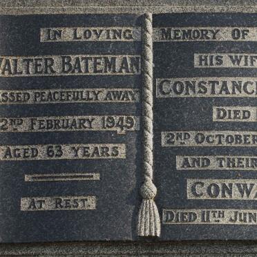BATEMAN Walter -1949 &amp; Constance May -1976 :: BATEMAN Conwal -1976