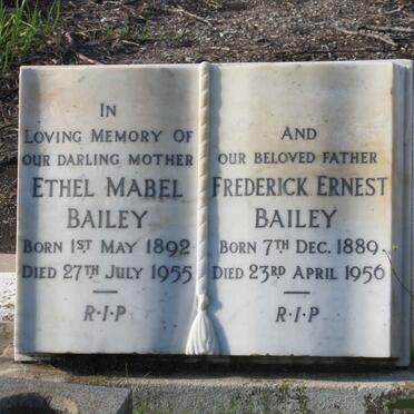 BAILEY Frederick Ernest 1889-1956 &amp; Ethel Mabel 1892-1955