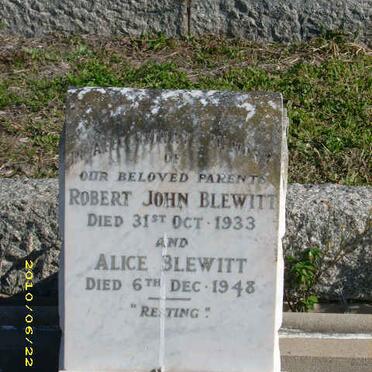 BLEWITT Robert John -1933 &amp; Alice -1948