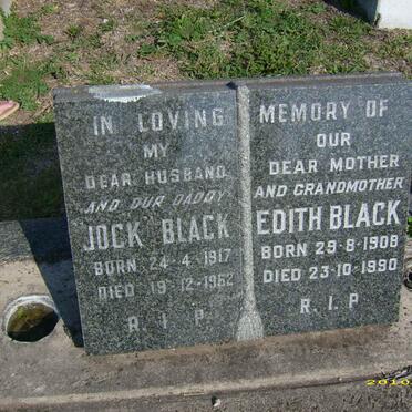 BLACK Jock 1917-1962 &amp; Edith 1908-1980