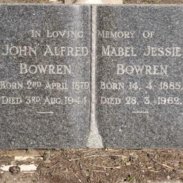 BOWREN John Alfred 1879-1944 &amp; Mabel Jessie 1885-1962