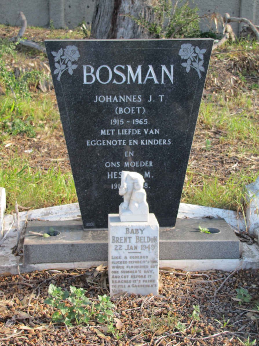 BOSMAN Johannes J.T. 1915-1965 &amp; Hester M. 1914-1988 :: BELDON Brent -1949