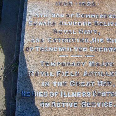 BOLITHO Thomas Noel 1890-1928